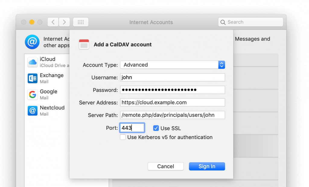 Icloud caldav